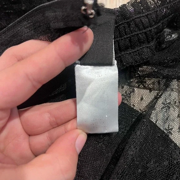 Windsor Womens Black Sheer High Neck Corset Bodycon Dress Sz XS Witchy Victorian - Picture 7 of 11